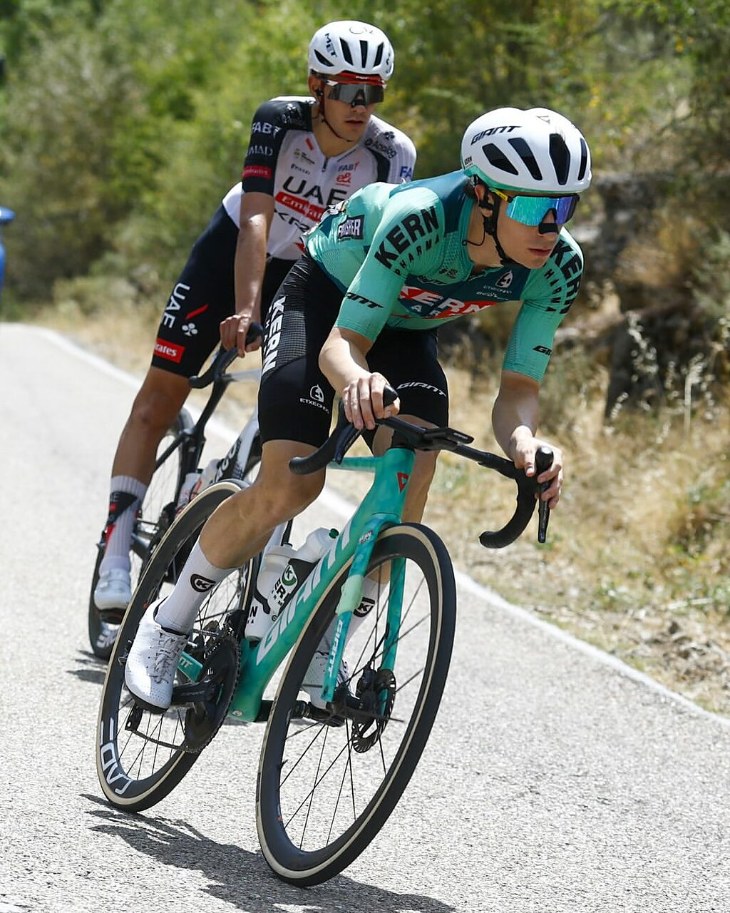 Nil Gimeno in fuga nella quinta tappa della Vuelta a Burgos 2026 ©Sprint Cycling/Equipo Kern Pharma