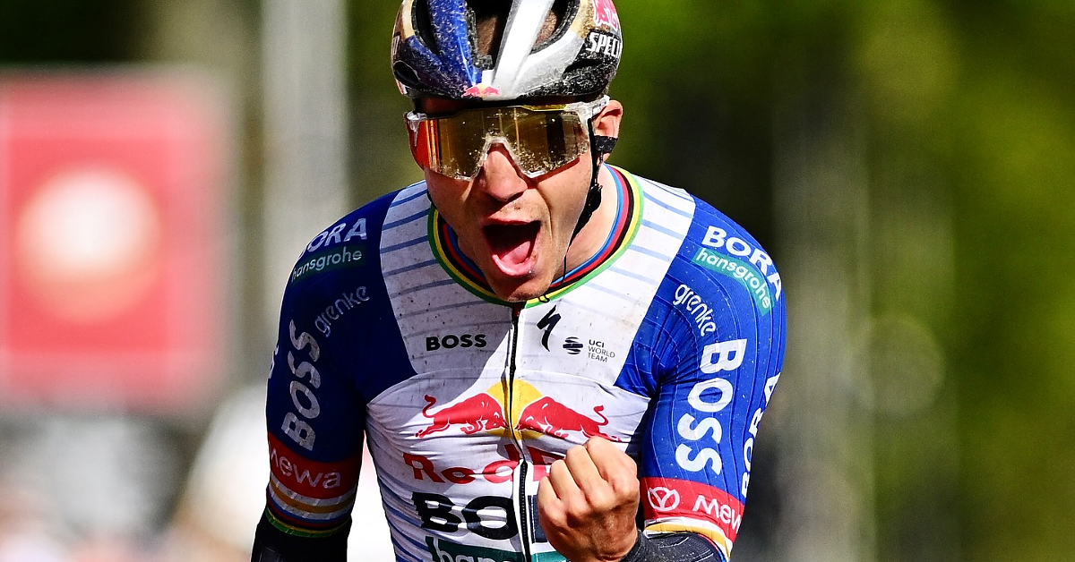 Remco Evenepoel, 25 anni, aggiunge alla sua bacheca anche l'Amstel Gold Race © GettySport via pagina Facebook Red Bull-BORA-Hansgrohe