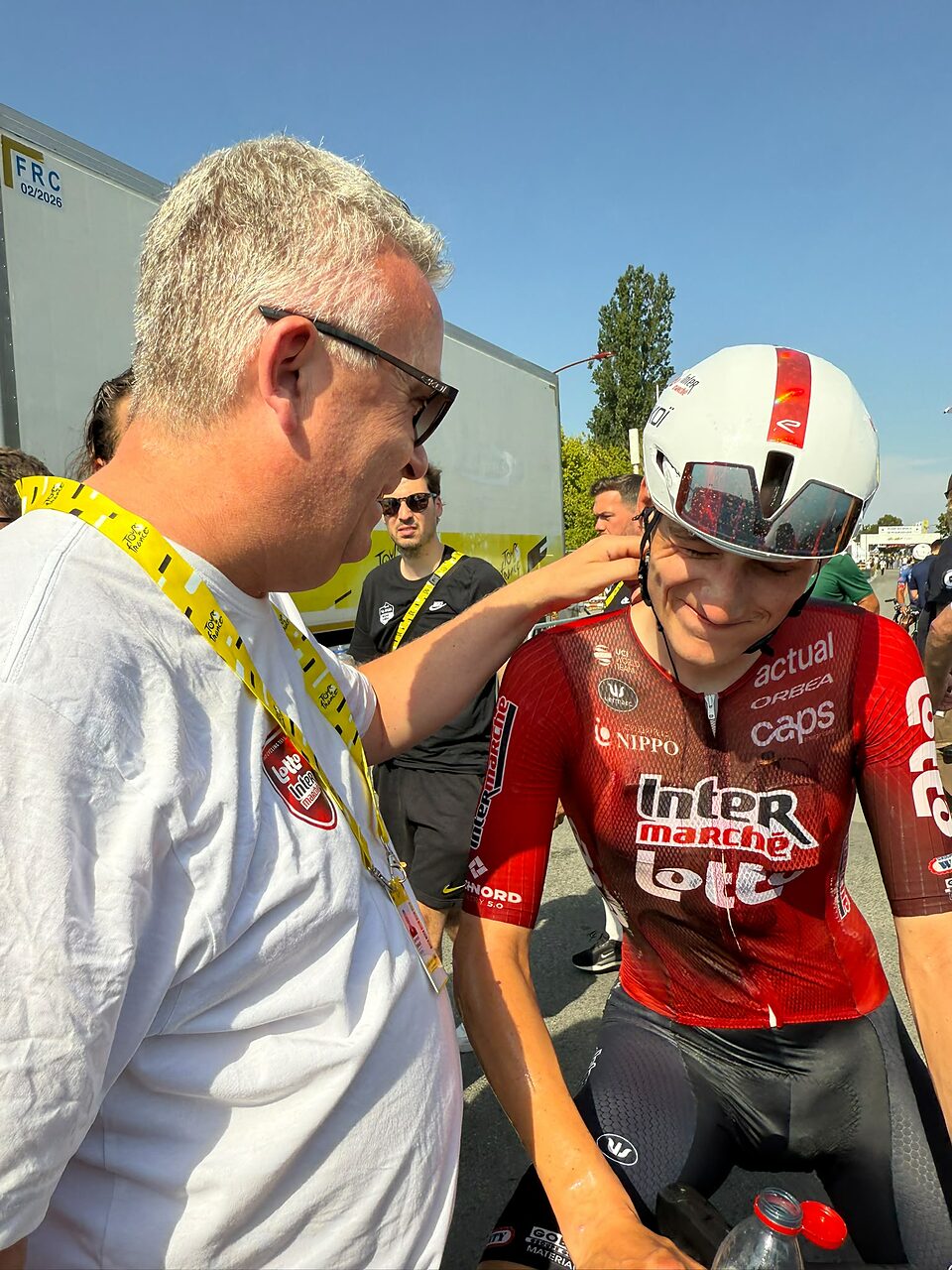 Liam Slock dopo l'ottava tappa del Tour de France 2026 © Lotto Intermarché via X