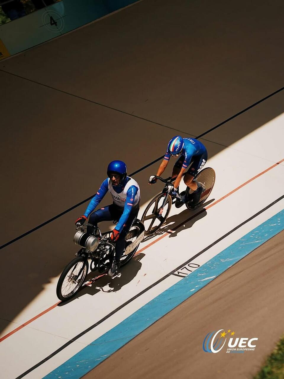 Arianna Fidanza durante gli Europei Derny di Erfurt 2025 ©UEC