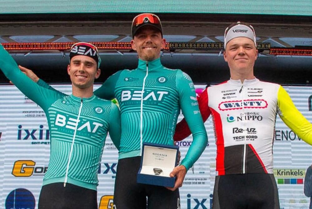 Il podio del GP Stad Halle