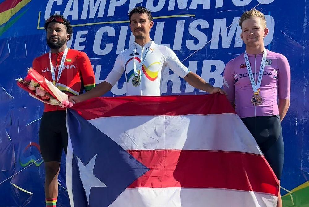 Il podio della prova in linea dei Campionati Caraibici