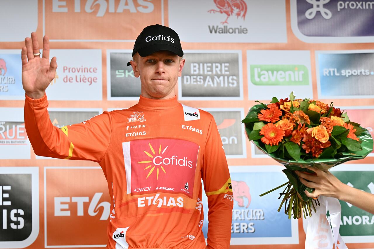 Oliver Knight in maglia di leader del Tour de Wallonie © Team Cofidis / Getty Images
