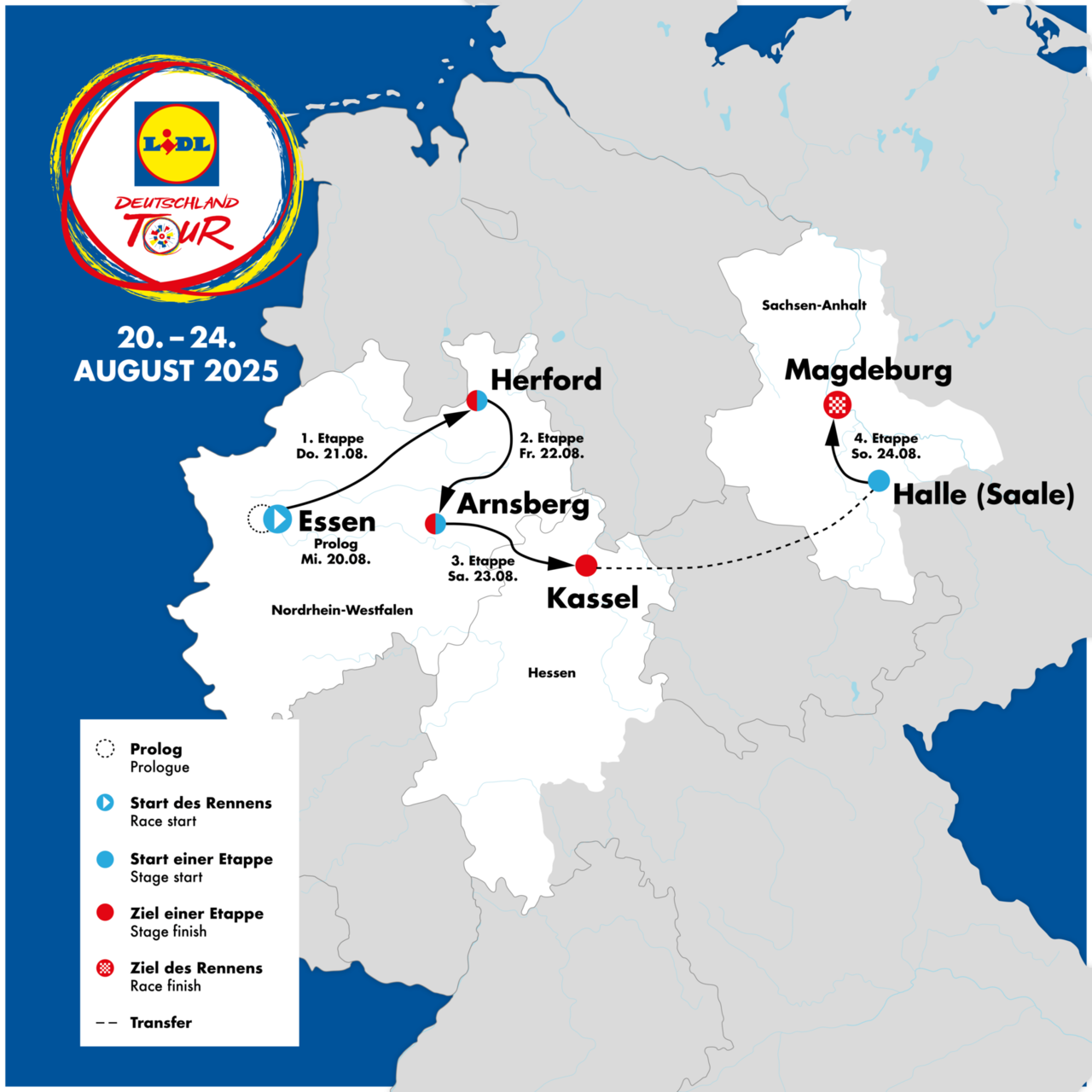Il percorso del Lidl Deutschland Tour 2025 ©Lidl Deutschland Tour