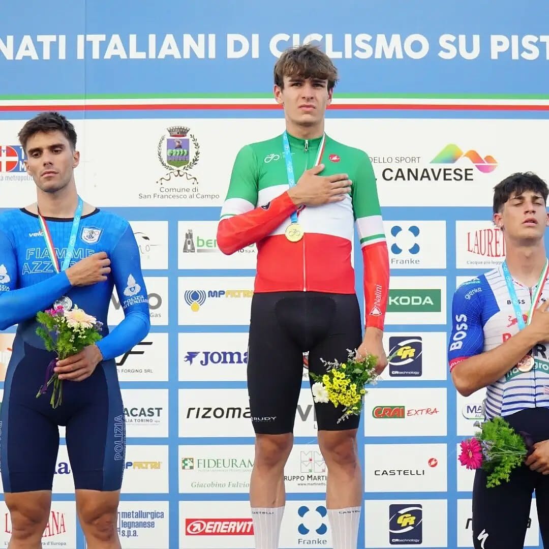 Campionati Italiani su Pista 2026: nella corsa a punti maschile il tricolore va a Christian Fantini (Solme-Olmo-Arvedi), davanti a Davide Boscaro (Fiamme Azzurre) e Alessio Magagnotti (Red Bull-Bora-Hansgrohe Rookies) ©Velodromo Francone
