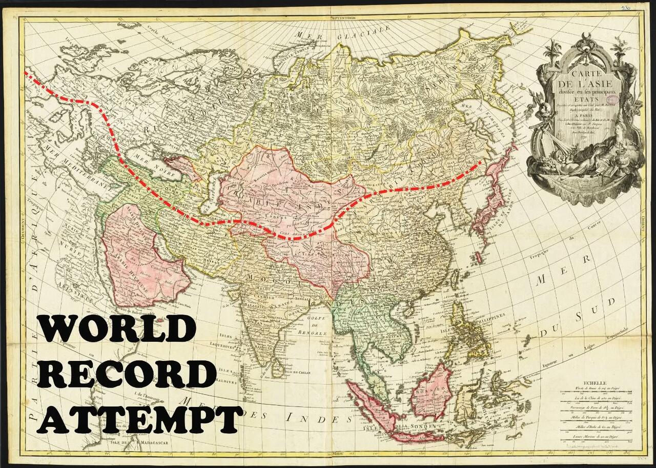 Il percorso della traversata dell'Eurasia © Sofiane Sehili