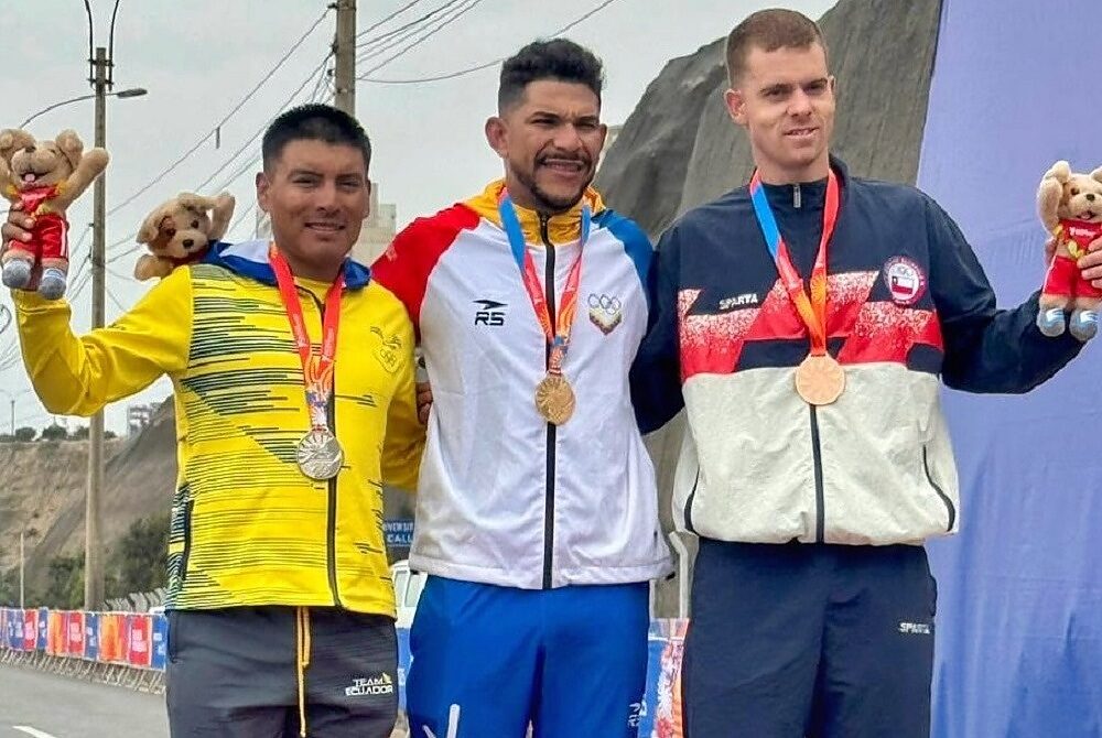 Il podio della prova in linea degli Juegos Bolivarianos