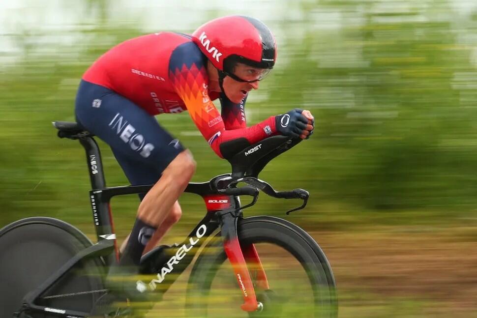 Geraint Thomas nella cronometro della nona tappa del Giro d'Italia 2023 © Getty Images