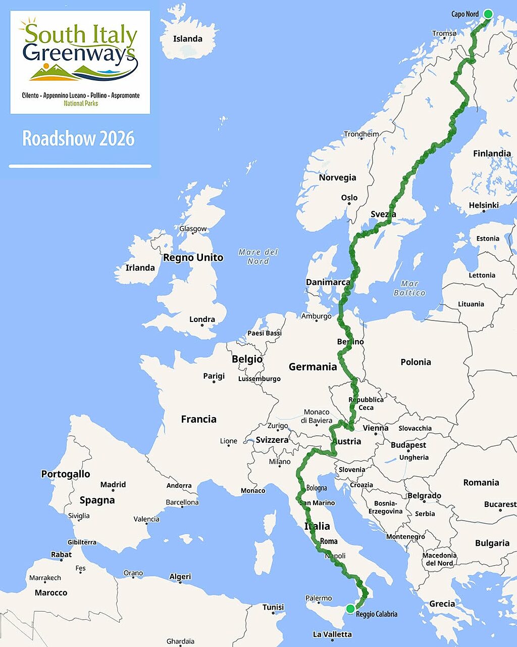 7000 km in bici per promuovere le ciclabili del sud Italia © South Italy Greenways via Facebook