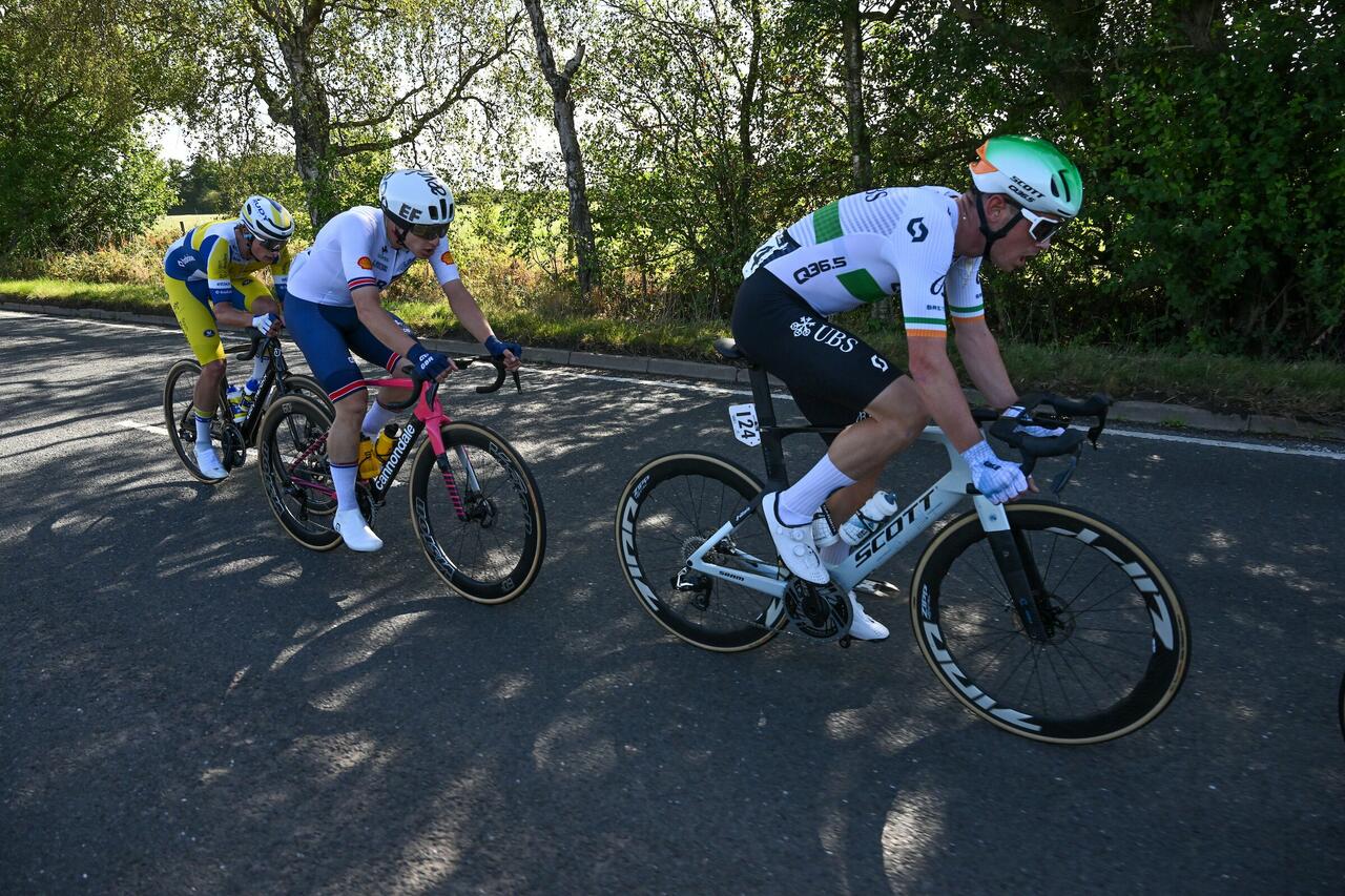 Rory Townsend in fuga al Tour of Britain 2025 @ SWPix via X Q36.5 Pro Cycling Team