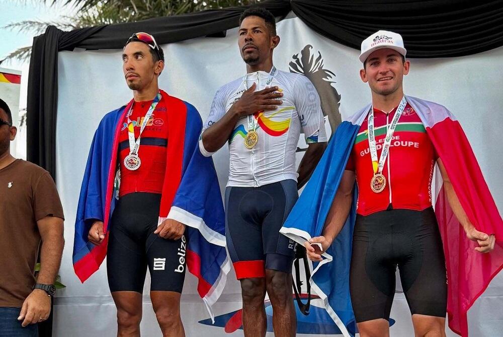 Il podio della prova in linea dei Campionati Caraibici