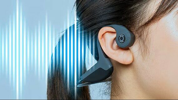 un modello di cuffie a conduzione ossea