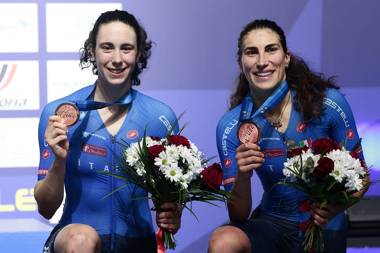 Elisa Balsamo e Federica Venturelli con il bronzo nella Madison femminile agli Europei su pista di Konya 2026 ©FCI