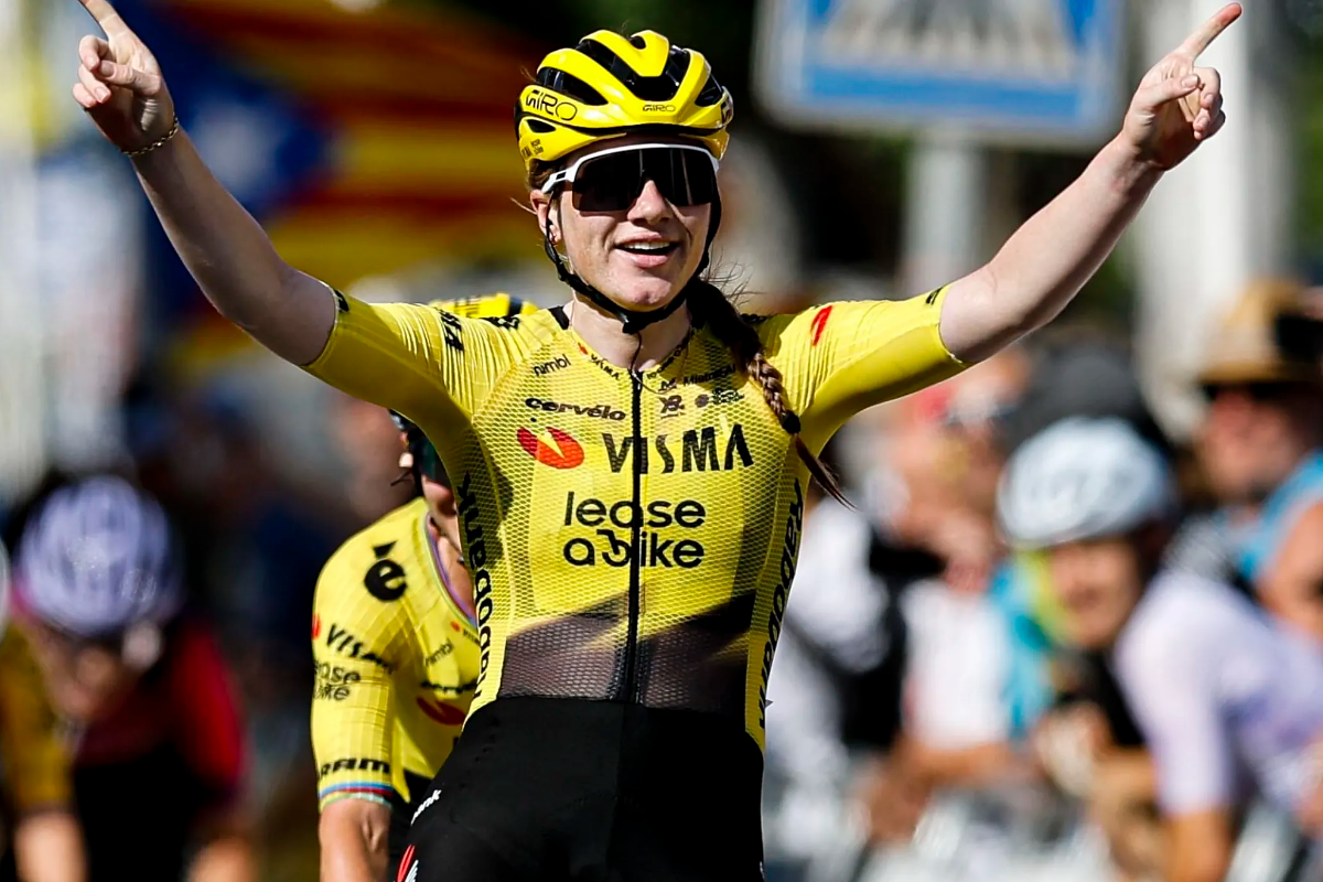 La vittoria di Nienke Veenhoven a Santa Susana ©Team Visma Lease a Bike