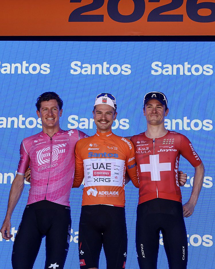 Il podio del Tour Down Under 2026