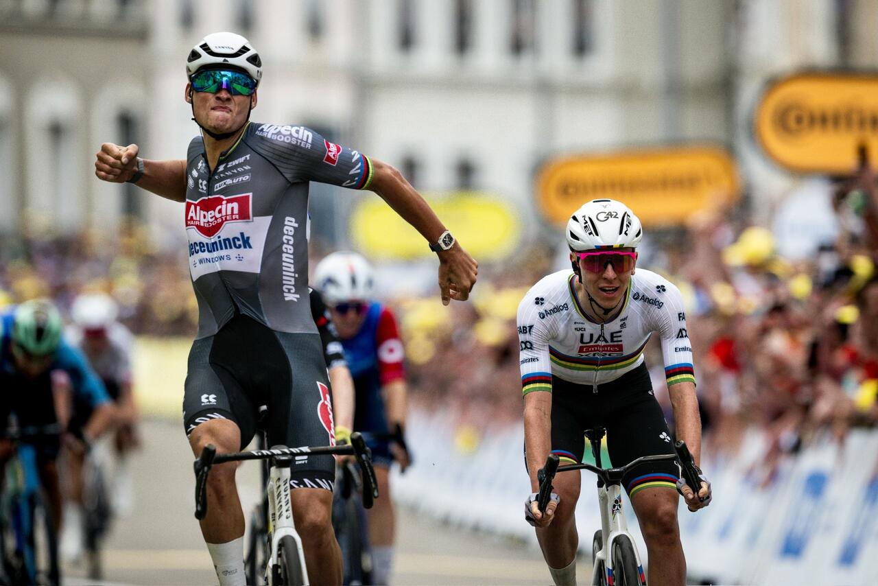 Mathieu van der Poel esulta a Boulogne-sur-Mer © Profilo X Le Tour de France
