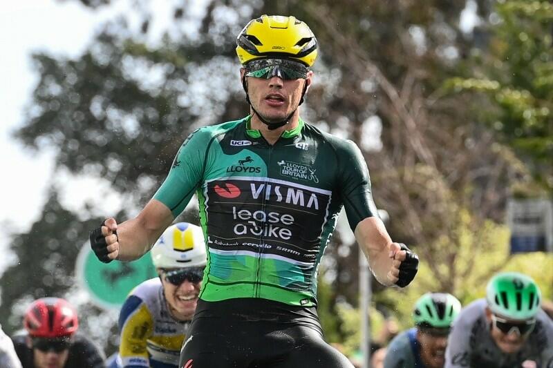 Olav Kooij al traguardo della 2^ tappa del Tour of Britain 2025 @ X Team Visma | Lease a Bike