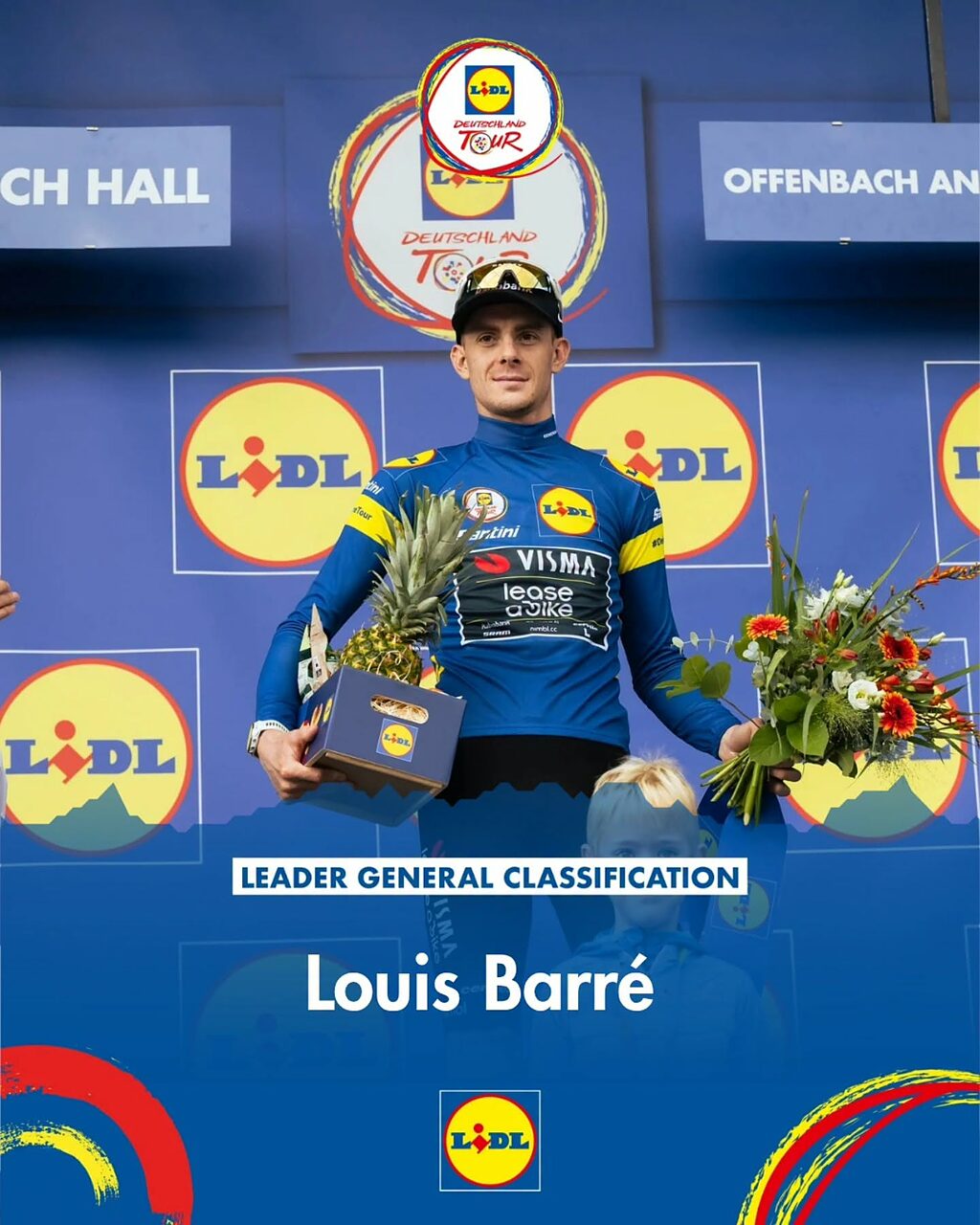 Louis Barré in maglia di leader al ©Lidl Deutschland Tour