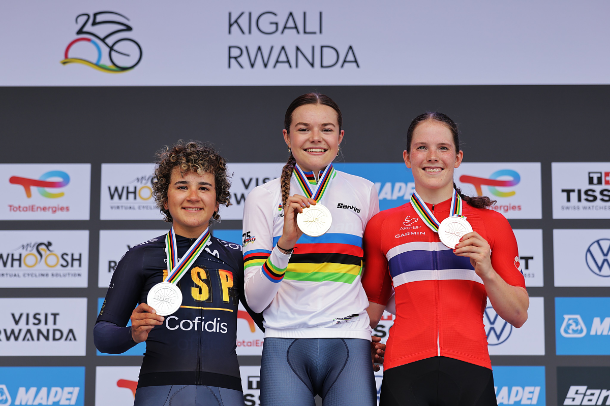Megan Arens in maglia iridata ©UCI Cycling