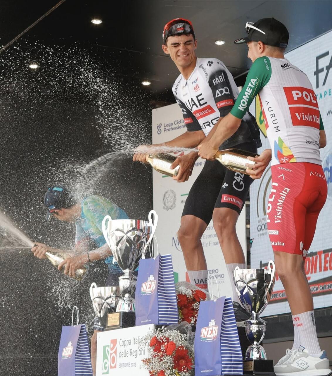 Il podio del GP Industria e Artigianato 2025 (© Sprint Cycling)