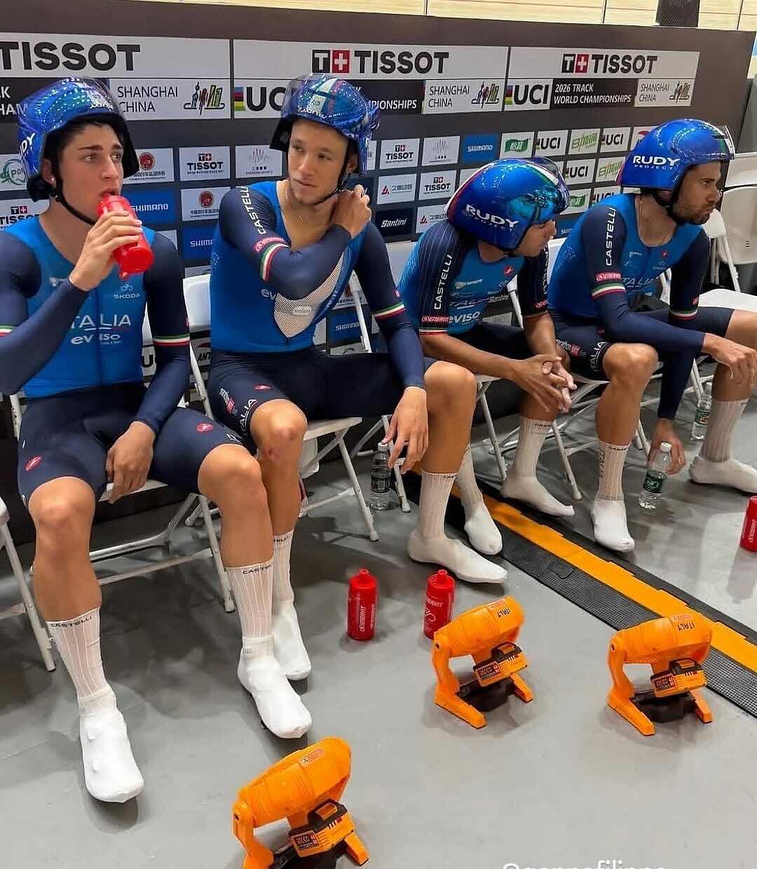 Il quartetto maschile ai mondiali di Shanghai 2026 ©Fred Morini via IG