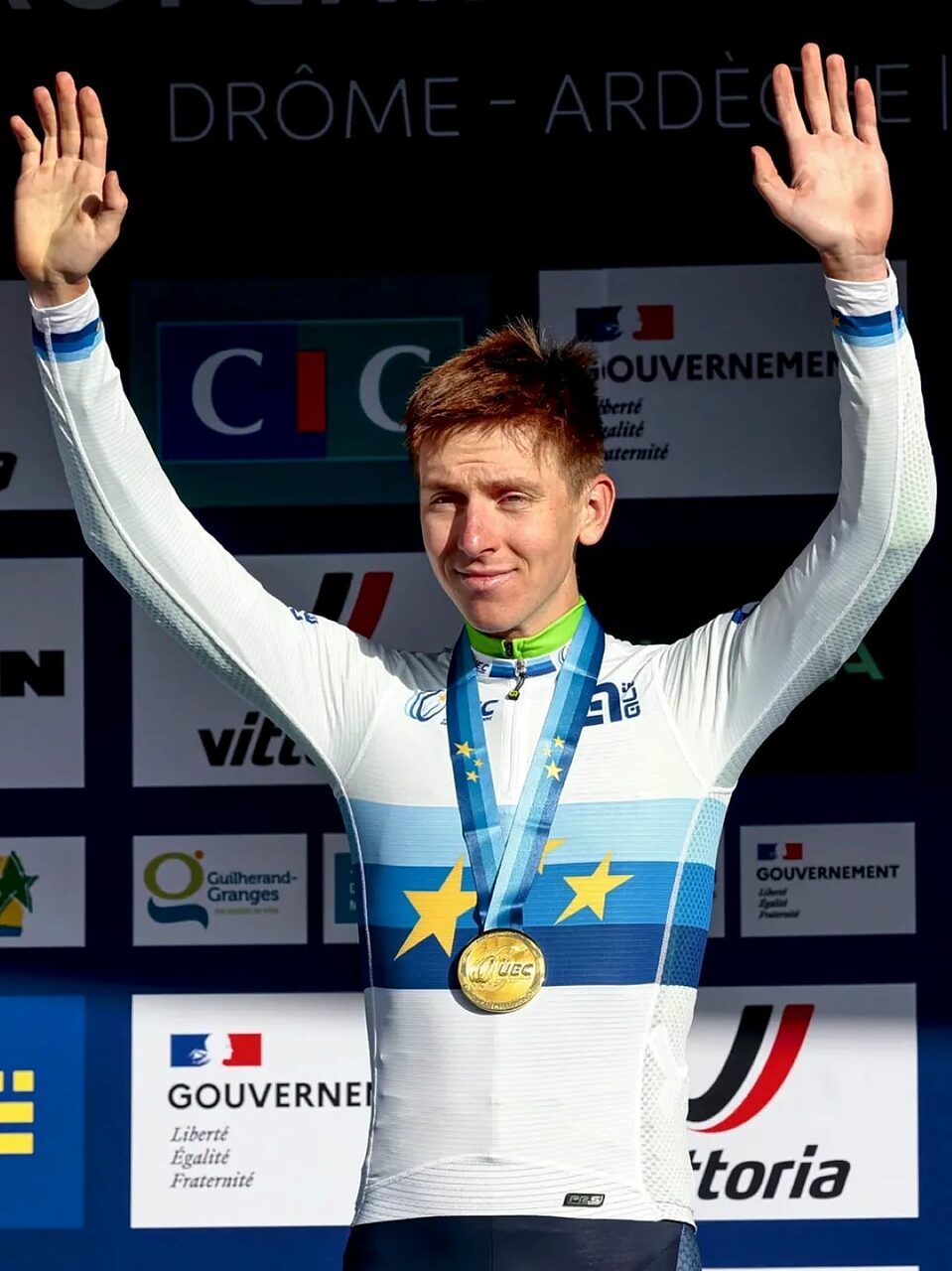 Tadej Pogačar vince la prova in linea degli Europei 2025 ©Sprint Cycling