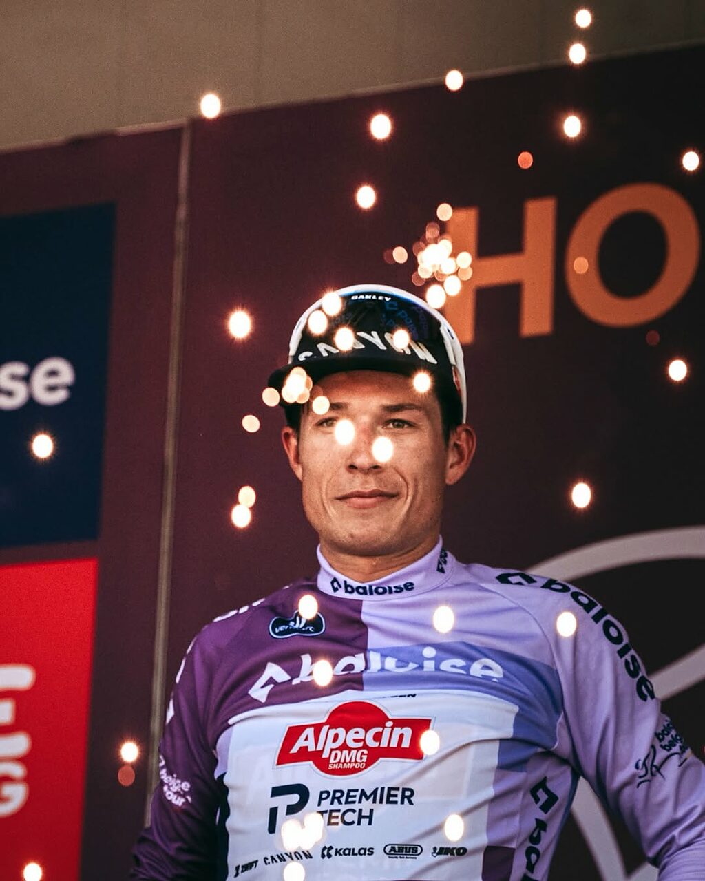 Philipsen con la maglia viola di leader del Baloise Belgium Tour 2026 ©Agnieszka Małgorzata