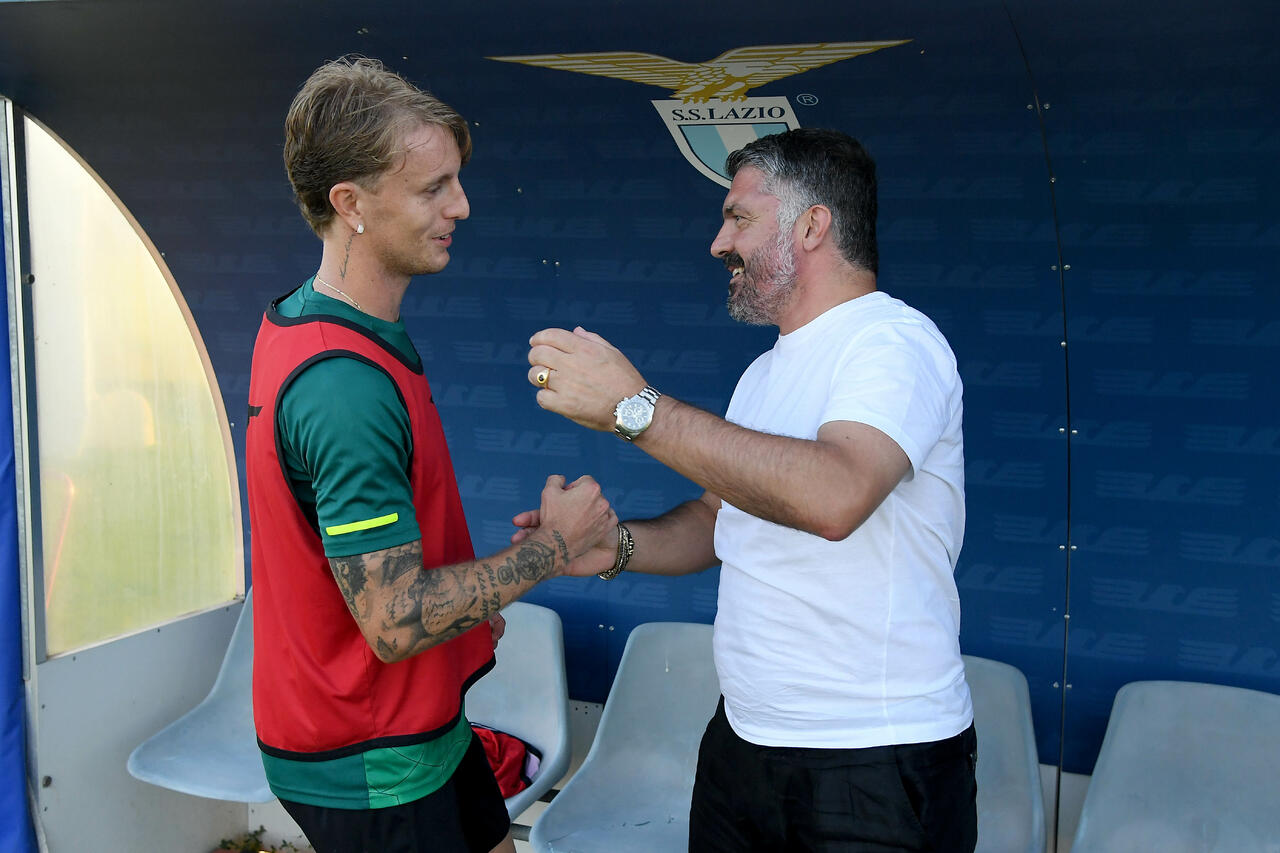 Rovella, Gattuso - Via onefootball (Photo by Marco Rosi - SS Lazio/Getty Images)