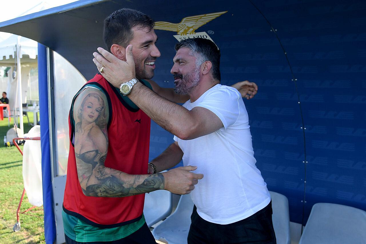 Romagnoli, Gattuso - Via onefootball (Photo by Marco Rosi - SS Lazio/Getty Images)