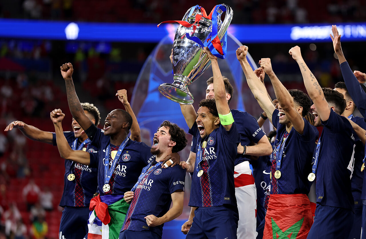 PSG, Champions League, Marquinhos, Vitinha - Via onefootball (Photo by Justin Setterfield/Getty Images)
