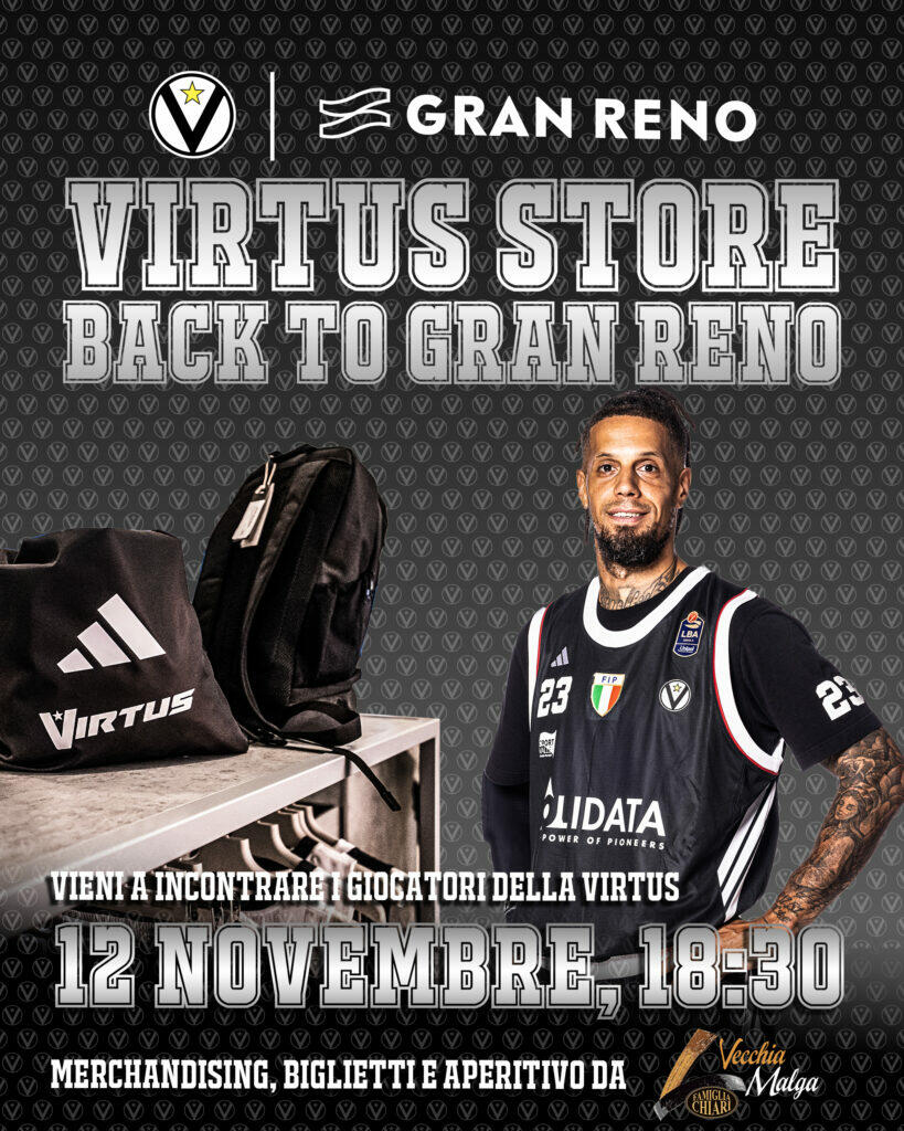 Torna il Virtus Temporary Store al Gran Reno: mercoledì 12 novembre l’inaugurazione