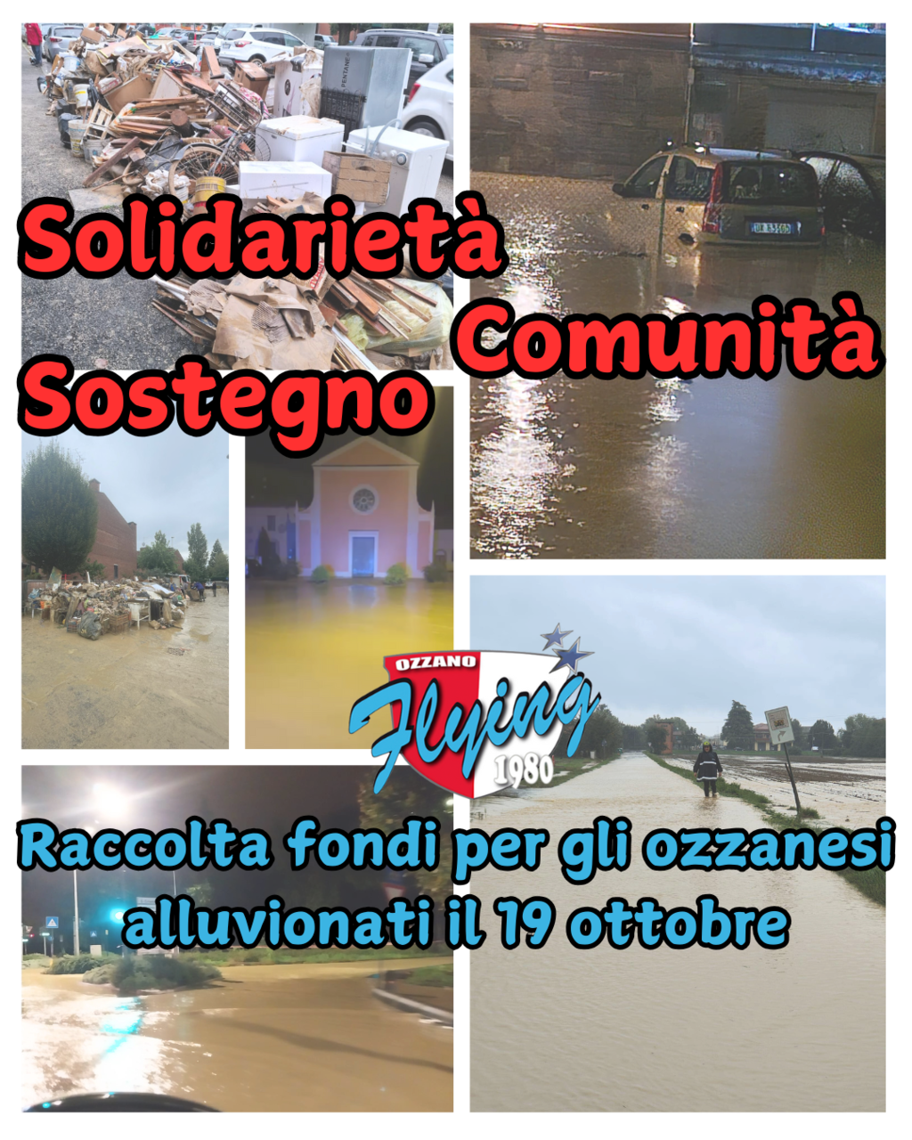 Ozzano, raccolta fondi per gli alluvionati