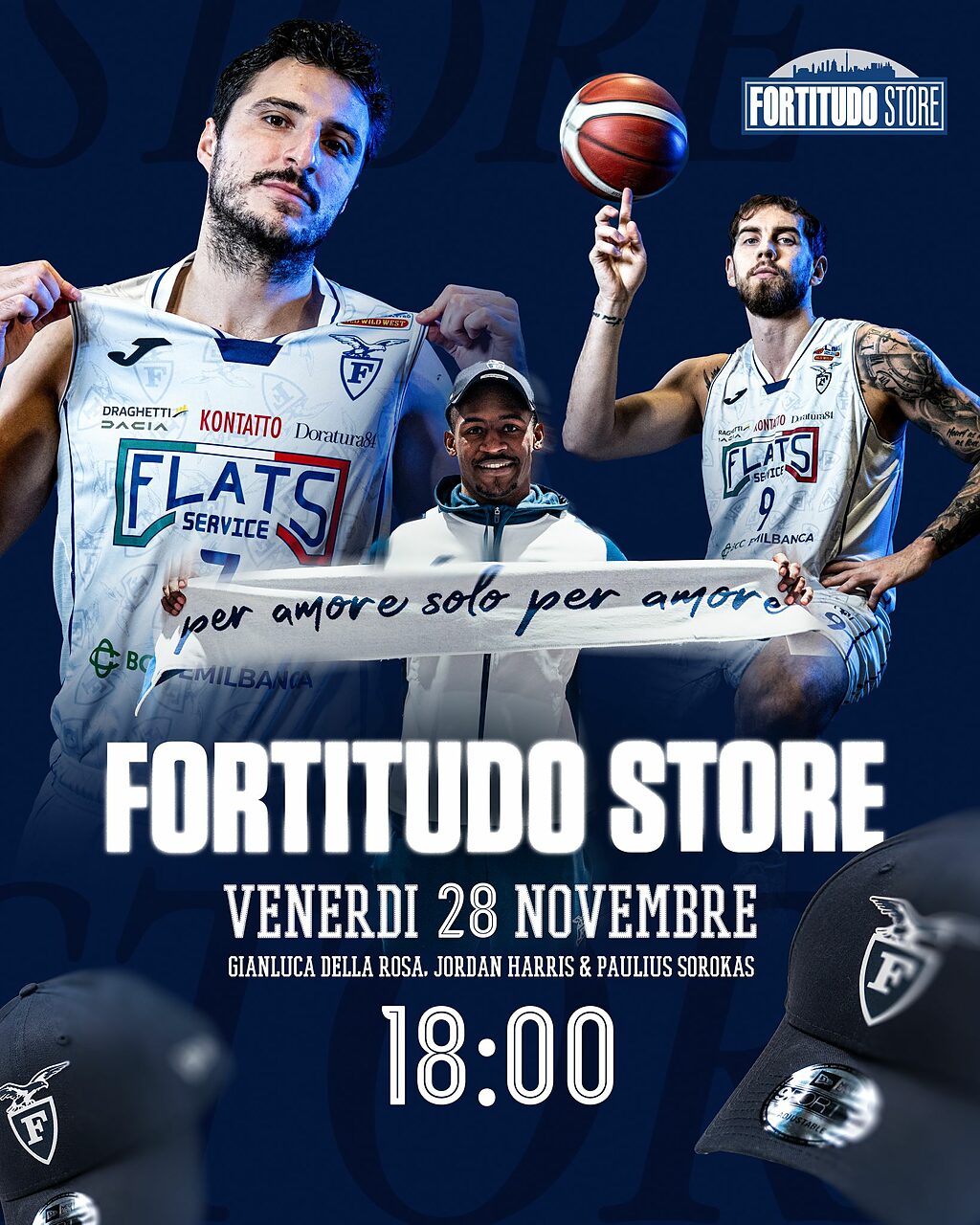 Fortitudo, venerdì Della Rosa, Harris e Sorokas allo Store