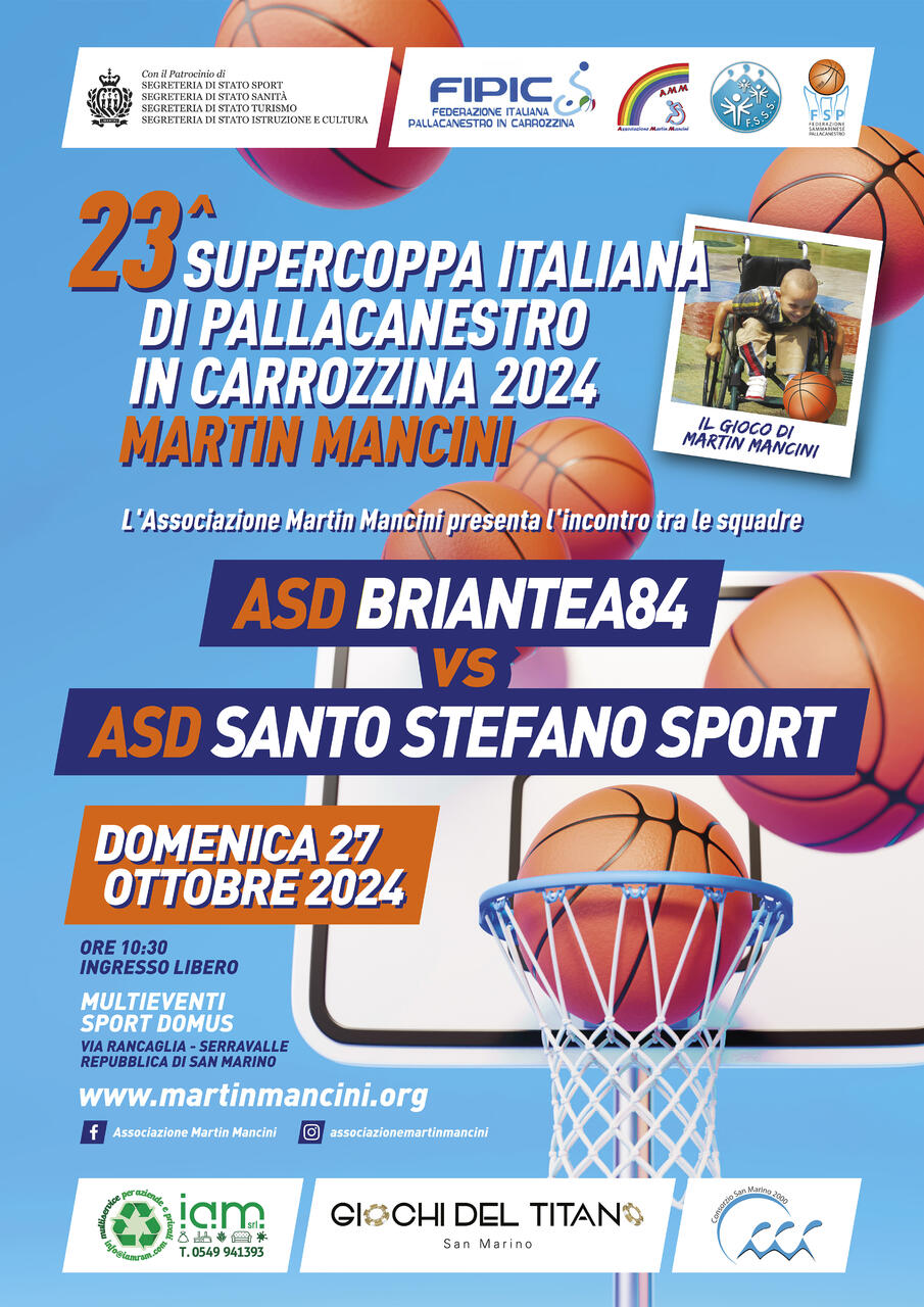 Domenica la Supercoppa Martin Mancini di Basket in carrozzina