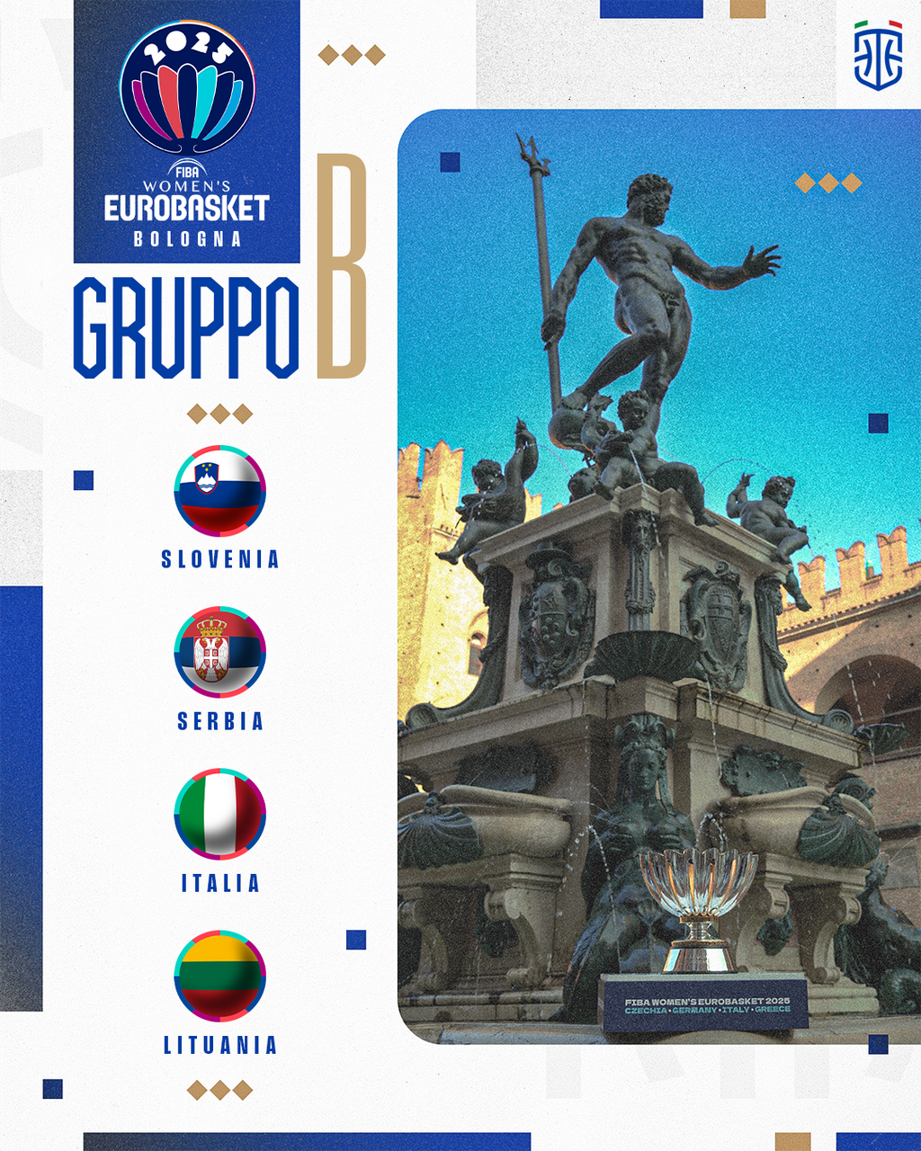 EuroBasket Women, Italia a Bologna con Serbia, Slovenia e Lituania