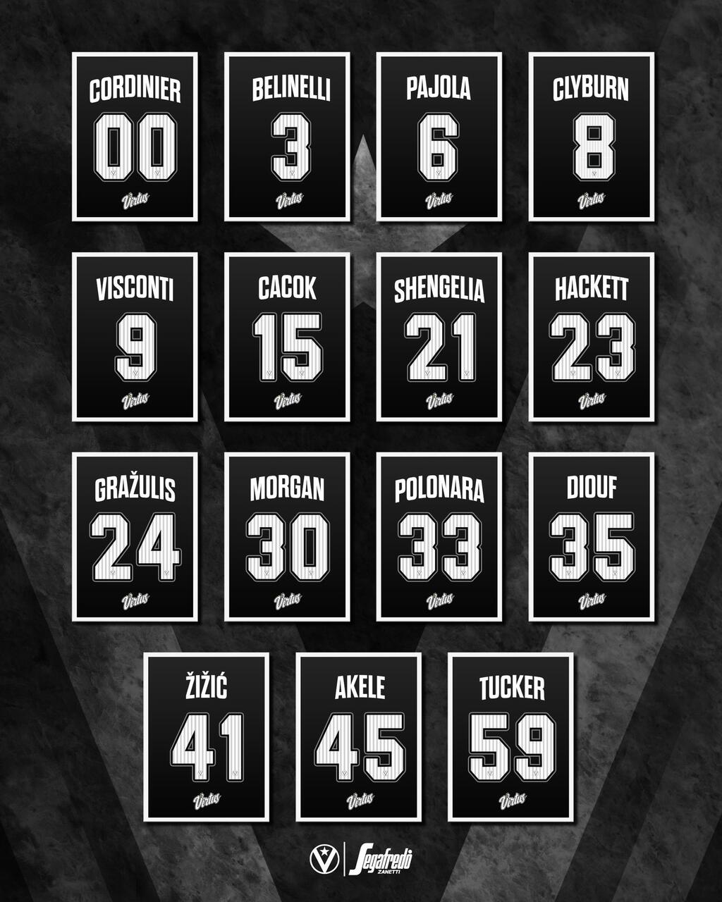 Virtus 2024-25, i numeri di maglia