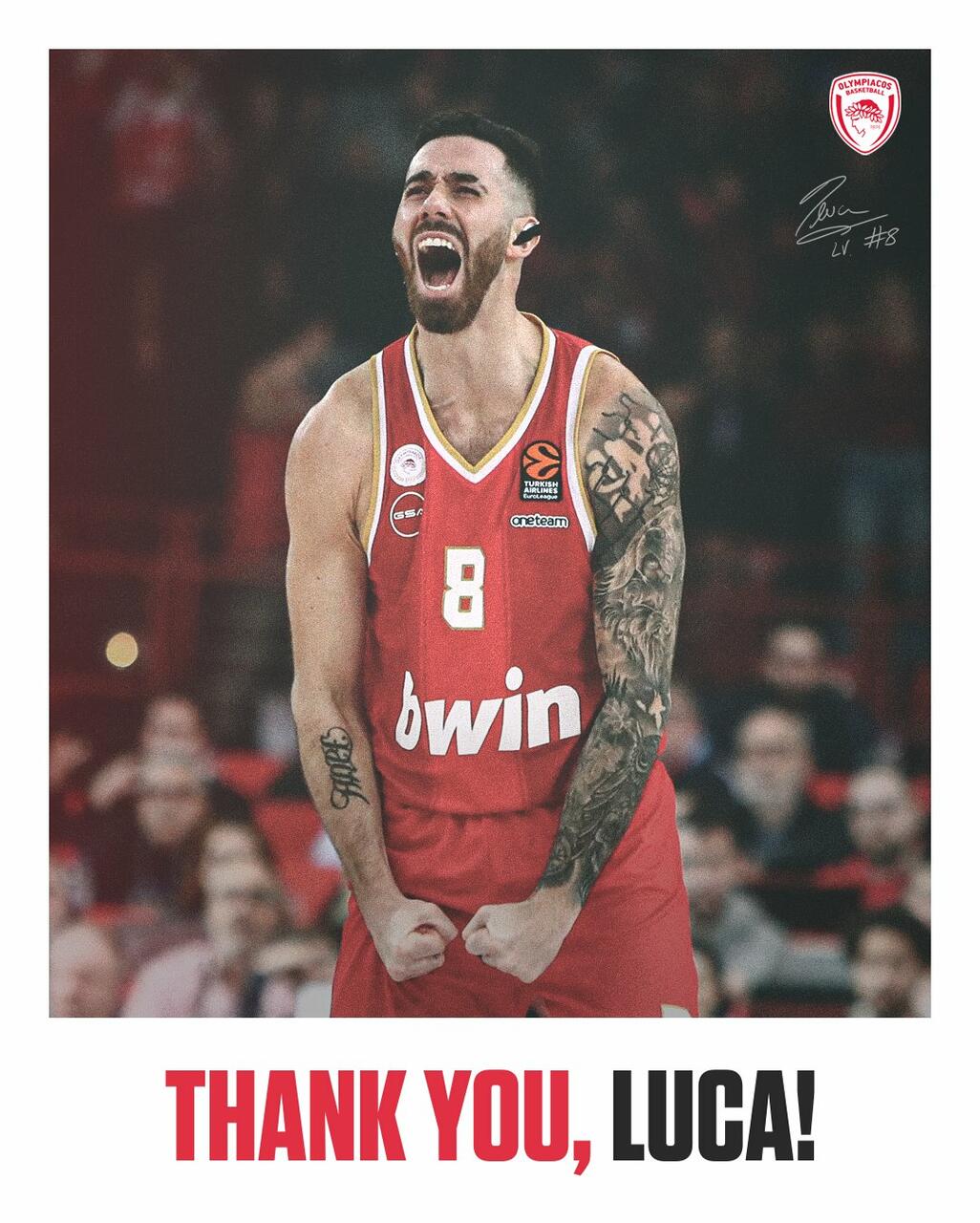 L'Olympiacos saluta Luca Vildoza