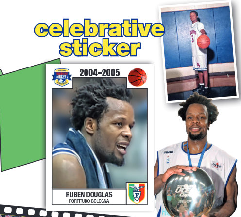 La figurina solidale Celebrative Sticker #123 è dedicata a Ruben Douglas