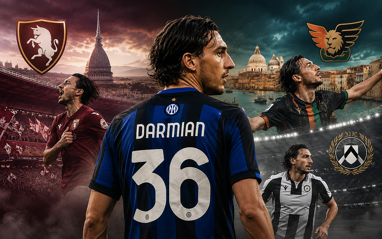 Darmian tra Torino, Venezia, Udinese e Inter