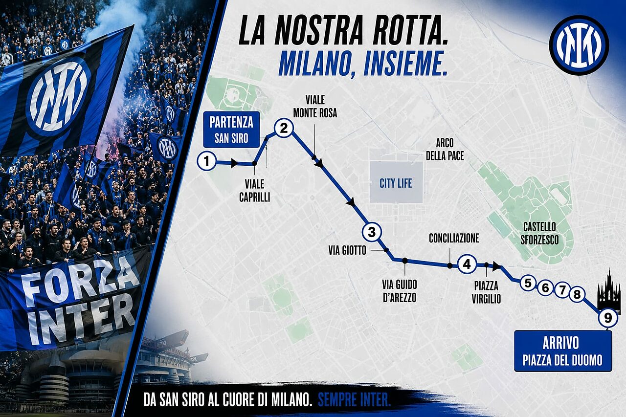 Percorso festa Inter