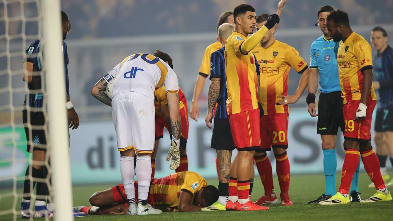 lecce inter-gaspar-infortunio