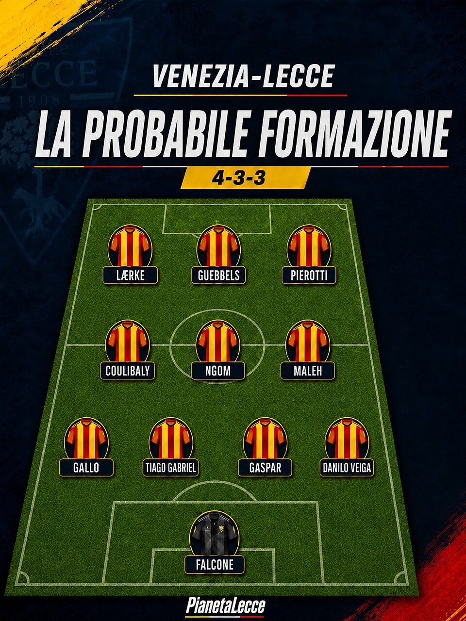 probabile formazione Lecce