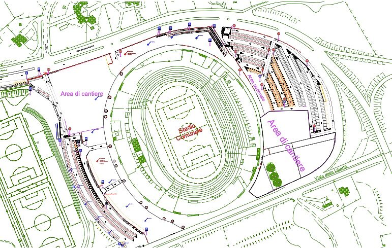 Piantina via del mare stadio lecce
