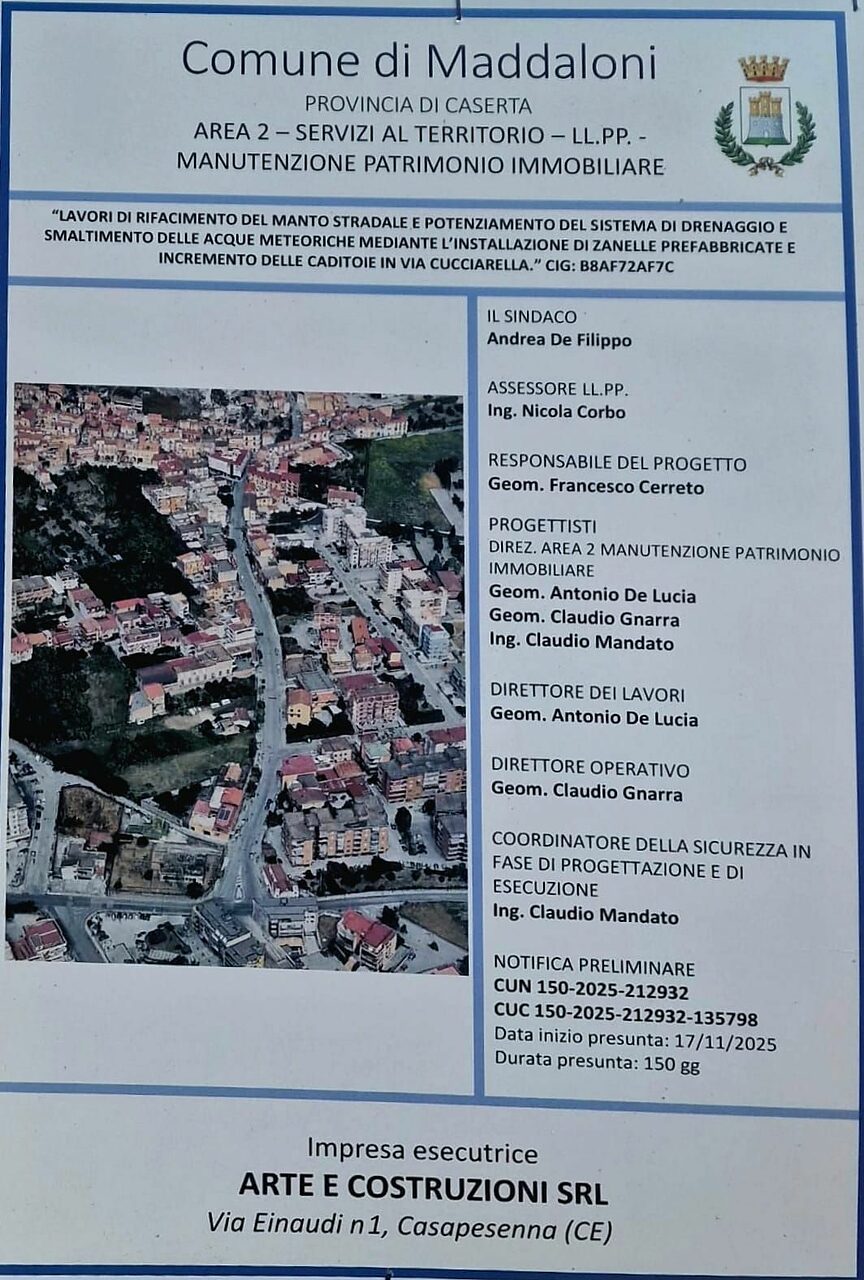 cartello lavori maddaloni