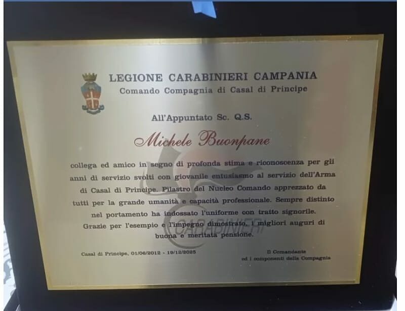 Gli elogi del comandante
