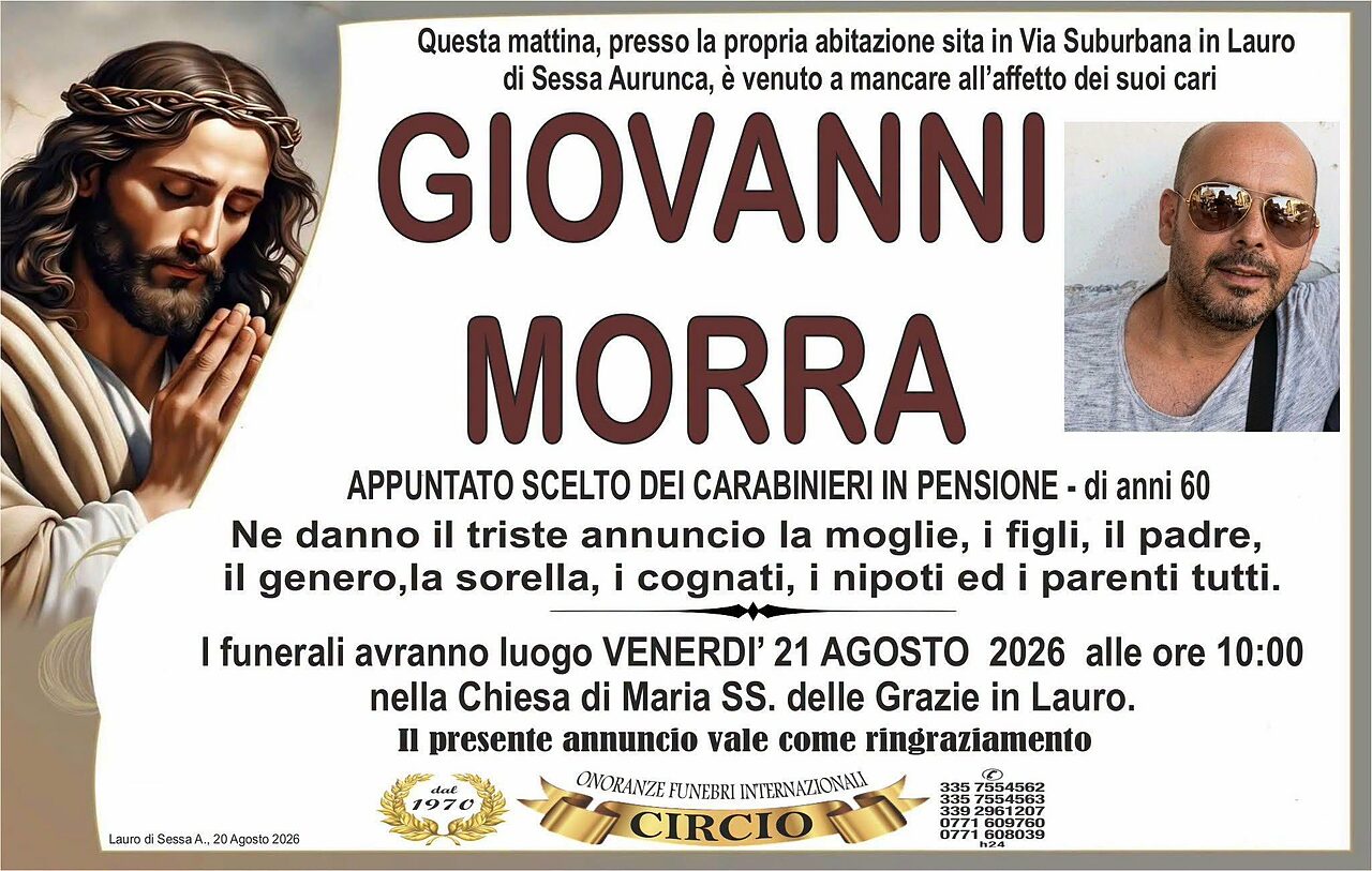 manifesto funebre giovanni morra