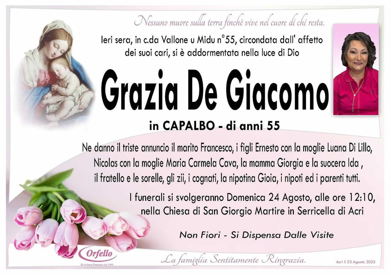 manifesto grazia de giacomo