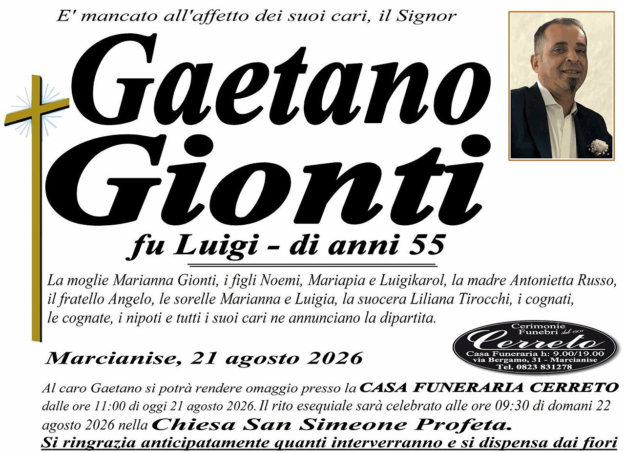 Lutto a Marcianise