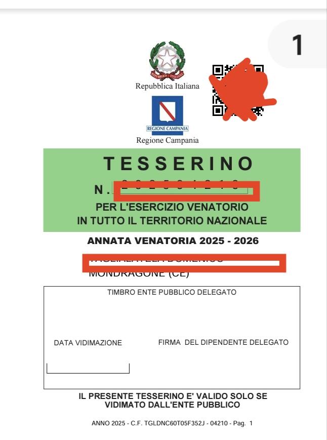 tesserino caccia