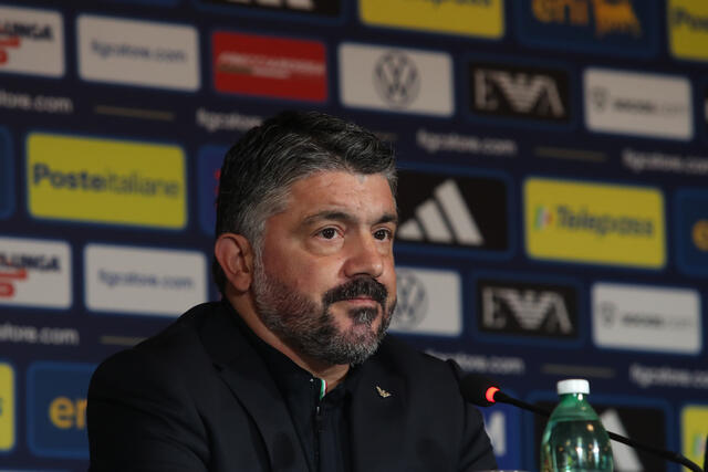 Gennaro Gattuso in conferenza stampa da CT della Nazionale Italiana di calcio 